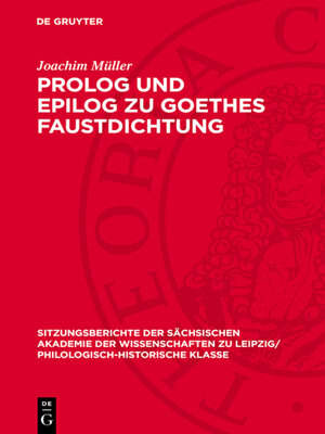 cover image of Prolog und Epilog zu Goethes Faustdichtung